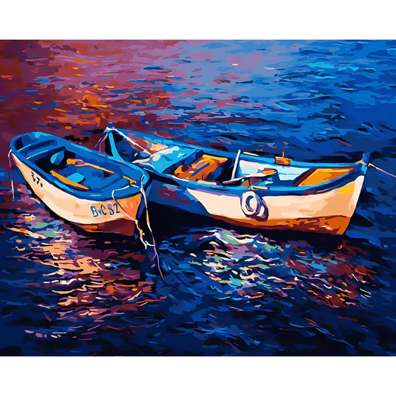 Bleu avec blanc-Bateaux