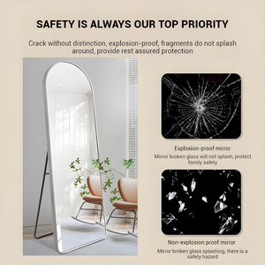 Specchio da Trucco Arcuato Retro Moderno, da Terra e Parete – Specchio per Cosmetici - Product Image 2