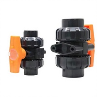 Vanne à boisseau sphérique manuelle en UPVC 1/2 pouce à double union, DN15 DN20 DN25 SCH 80, joint EPDM, pour l'eau, OEM, directement de l'usine