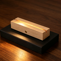 Base de lampe LED en bois, supports de veilleuse en acrylique, support de lampe rectangulaire avec logo, base de lampe 3D en bois, lampe de table avec logo, décoration de chambre