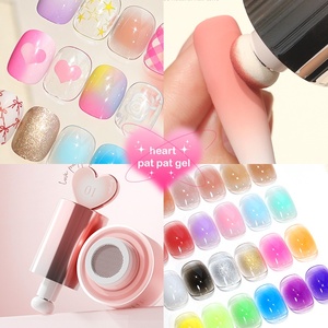 MH Soak Off Gel Polish Heart Pat Pat Gel Mousse Texture Silky Matte Velvet Baby Ombre 24 Color Portable Telescoping Design - Product Image 6