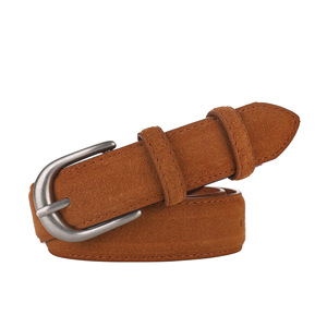 <span class=keywords><strong>Ceinture</strong></span> <span class=keywords><strong>Chic</strong></span> pour femmes avec boucle ronde en argent <span class=keywords><strong>Ceinture</strong></span> en daim de qualité supérieure Texture intemporelle <span class=keywords><strong>Ceinture</strong></span> en daim avec boucle en métal brillant Largeur 2.8 CM - Product Image 5