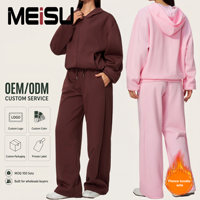 Ensemble de survêtement polaire d'hiver OEM/ODM pour femme : sweat à capuche, pantalon taille haute et short – Tenue de sport personnalisée sous marque privée