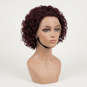Letsfly Promoción $13.8 Peluca Corta Bob con Ondas Sueltas, Frente de Encaje 13x4, 100% Cabello Humano Brasileño, Pelucas Rizadas - Product Image 1