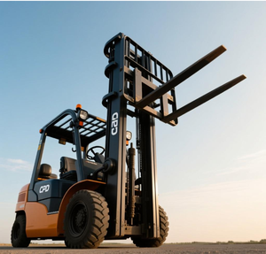 Высокостабильный 4-колесный электрический вилочный погрузчик с свинцово-кислотным аккумулятором, двухсекционной мачтой и цельнолитыми шинами для плавной транспортировки на производственных площадках - Product Image 6