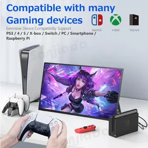 15,6 дюймов портативный монитор с сенсорным экраном, игровой монитор с настольной подставкой для ноутбука компьютера PS5 телефон расширяет экран