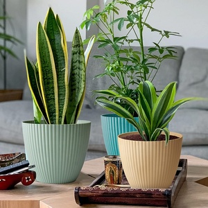 Prix d'usine Pots de plantes ronds en plastique épais pour jardin d'intérieur Conteneurs de <span class=keywords><strong>jardinage</strong></span> décoratifs Pots - Product Image 3