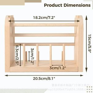 Support en bois pour pelotes de laine, crochet et aiguilles à tricoter, organiseur de bureau écologique à 2 niveaux - Product Image 4