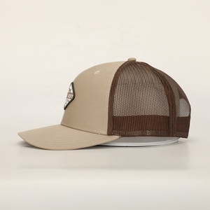 BSCI all'ingrosso Custom Oem 6 Panel Sport Hat ricamo di alta qualità Patch Logo Camel Cotton Gorras Woven Patch Trucker Cap - Product Image 3