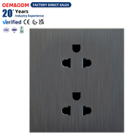 Prises murales Euro-US 16A 250V avec obturateur de sécurité, double 2P+E, double prise murale