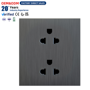 Prises murales Euro-US 16A 250V avec obturateur de sécurité, double 2P+<span class=keywords><strong>E</strong></span>, double prise murale - Product Image 1