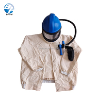 Filter udara sandblast, helm pelindung dan setelan kanvas sandblast