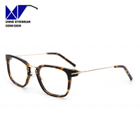 Monture de prescription carrée en métal et acétate sur mesure, taille 53-20-145, vision haute définition pour adultes unisexes, logo personnalisé, MOQ 50 pièces