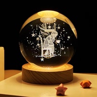 Lune rougeoyante boule de cristal veilleuse décoration de bureau amis saint valentin envoyer filles anniversaire cadeau décorations boule