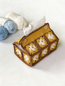 Kit de <span class=keywords><strong>crochet</strong></span> pour boîte à mouchoirs motif Granny-Check, fil à tricoter pour tricot manuel DIY, cadeau pour débutants, de Chine Love - Product Image 3