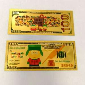 Set de Billetes Conmemorativos de South Park con Lámina Dorada (4 Piezas) - Regalo Coleccionable de Personajes de Dibujos Animados - Product Image 5
