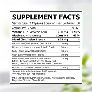 Capsules d'oxyde nitrique ODM très vendues – Complément alimentaire favorisant la circulation sanguine et soutenant les niveaux du système immunitaire - Product Image 2