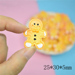Meilleurs prix Biscuits en résine Artisanat Kawaii Décoration de téléphone Cabochon Scrapbooking Bonhomme en pain d'épices - Product Image 3