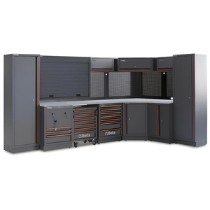 Muebles de taller Beta C45PRO 2,0 GX 3718/2358x645x2000mm con tapa de acero y carretes - Product Image 1