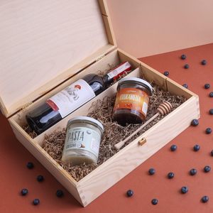 Boîte à vin en <span class=keywords><strong>bois</strong></span> de pin massif personnalisée, emballage créatif, boîte à vin décorative, coffret cadeau, emballage pour 3 bouteilles, provenant du premier fabricant chinois - Product Image 3