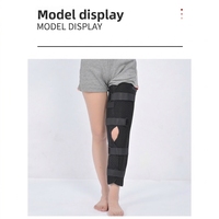 Orthèse de genou fixe en matériau éponge perforé respirant, attelle de soutien ajustable pour la récupération post-chirurgicale des ligaments