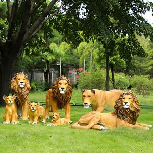 Dimensione di vita artificiale in fibra di vetro resina scultura di leone e cub per il giardino - Product Image 2