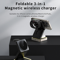 Mince Portable 15W 3 en 1 pliable magnétique téléphone portable voyage rapide sans fil chargeur Station de charge support support
