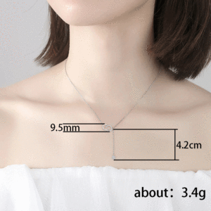 Collana con Ciondolo a Doppia C Semplice per Donne, Elegante Catena per Clavicola, Gioielli Minimalisti alla Moda - Product Image 4