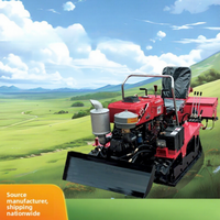 Micro-motoculteur agricole multifonctionnel, petit modèle domestique, pour le labourage, le semis et le creusement de tranchées, de type chenillé, à double usage