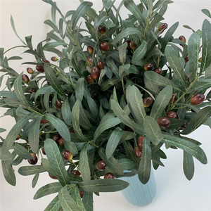 QSLH-VF005 all'ingrosso piante artificiali oliva 4 rami con frutta <span class=keywords><strong>ramo</strong></span> di <span class=keywords><strong>ulivo</strong></span> steli <span class=keywords><strong>ramo</strong></span> di <span class=keywords><strong>ulivo</strong></span> artificiale per la decorazione - Product Image 2