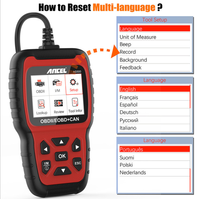 Ancel, AS500 OBD2 escáner OBD 2 motor lector de código OBD herramienta de diagnóstico del coche multilingüe actualización gratuita ODB2 de escáner