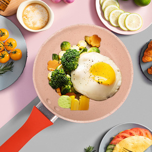 <b>Mini</b> Non-Stick Frying Pan 12Cm 14Cm 16Cm Pink Round For Eggs Induction And Open Flame Use - Product Image 1