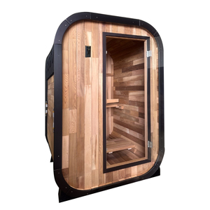 Sauna en bois massif pour 2 personnes, verre panoramique noir, chauffages TOULE & Harvia, sauna vapeur humide pour usage intérieur et extérieur - Product Image 6