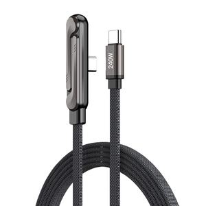 <span class=keywords><strong>Cable</strong></span> Universal para Teléfono 2 en <span class=keywords><strong>1</strong></span>, <span class=keywords><strong>Cable</strong></span> de Carga Rápida de 240w, <span class=keywords><strong>Cable</strong></span> de Carga para Teléfono con Ángulo Recto Tipo C para Gamers, <span class=keywords><strong>1</strong></span>.5m - Product Image 2