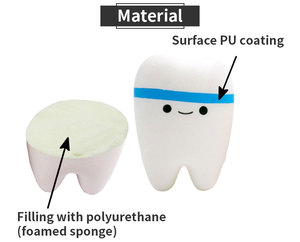 Juguete antiestrés personalizado de goma blanda con forma de diente de dibujos animados, de subida lenta, suave y adorable, ideal para regalos de hospital. - Product Image 2