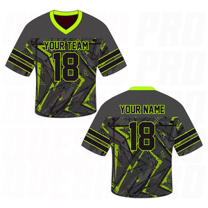 Maillot de football américain personnalisé à motif végétal, col en V, manches courtes, impression par sublimation, respirant, unisexe, adulte, coupe classique, sport - Product Image 2