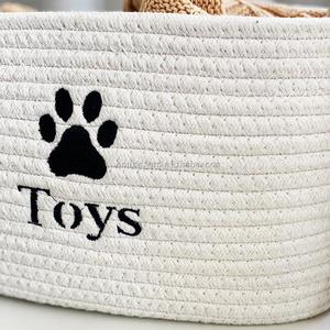 <strong>Dog</strong> Basket <strong>Cotton</strong> <strong>Rope</strong> Weaving Basket <strong>Dog</strong> <strong>Toy</strong> Storage Baskets Gift Cat <strong>Dog</strong> <strong>Toy</strong> Bin Pet <strong>Toys</strong> Storage Box Organizer - Product Image 5