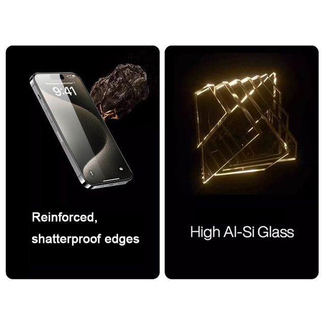 Screen Protector Glass for Iphone 16 Airbag Edge Protection 9H Glass Scratch Resistant HD Clarity Tempered Film