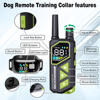 Collar de Adiestramiento para Perros Recargable con Control Remoto y Pantalla Digital, Resistente al Agua IP67, Correa de Nailon Reflectante Ajustable para Exteriores