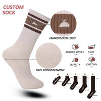 Chaussettes en coton de haute qualité, vente chaude, chaussettes pour hommes, chaussettes à broderies, logo brodé personnalisé