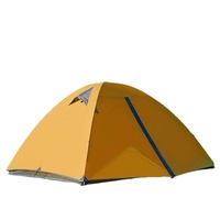 Tenda Pendakian Gunung Ringan, Tenda Camping Nilon Berlapis Silikon Dua Lapis untuk Penggunaan di Pegunungan, Tahan Hujan, 2-Orang