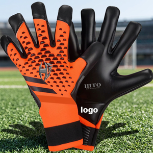 Professional Soccer Goalkeeper <b>Gloves</b> Front Palm 4mm German Latex Medius Cut And Backhand Silicon InjectThumb Wrap - Product Image 2