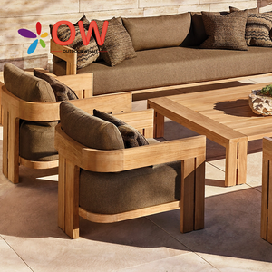 Set Divani da Esterno Moderni in Legno di Teak, Arredamento di Lusso per Patio <span class=keywords><strong>e</strong></span> Giardino, Componibile in Legno Massello - Product Image 1