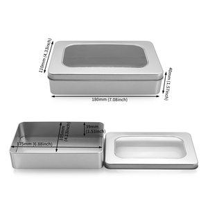 Tùy chỉnh hình chữ nhật tin trường hợp với cửa sổ kim loại hộp thiếc bán buôn - Product Image 6