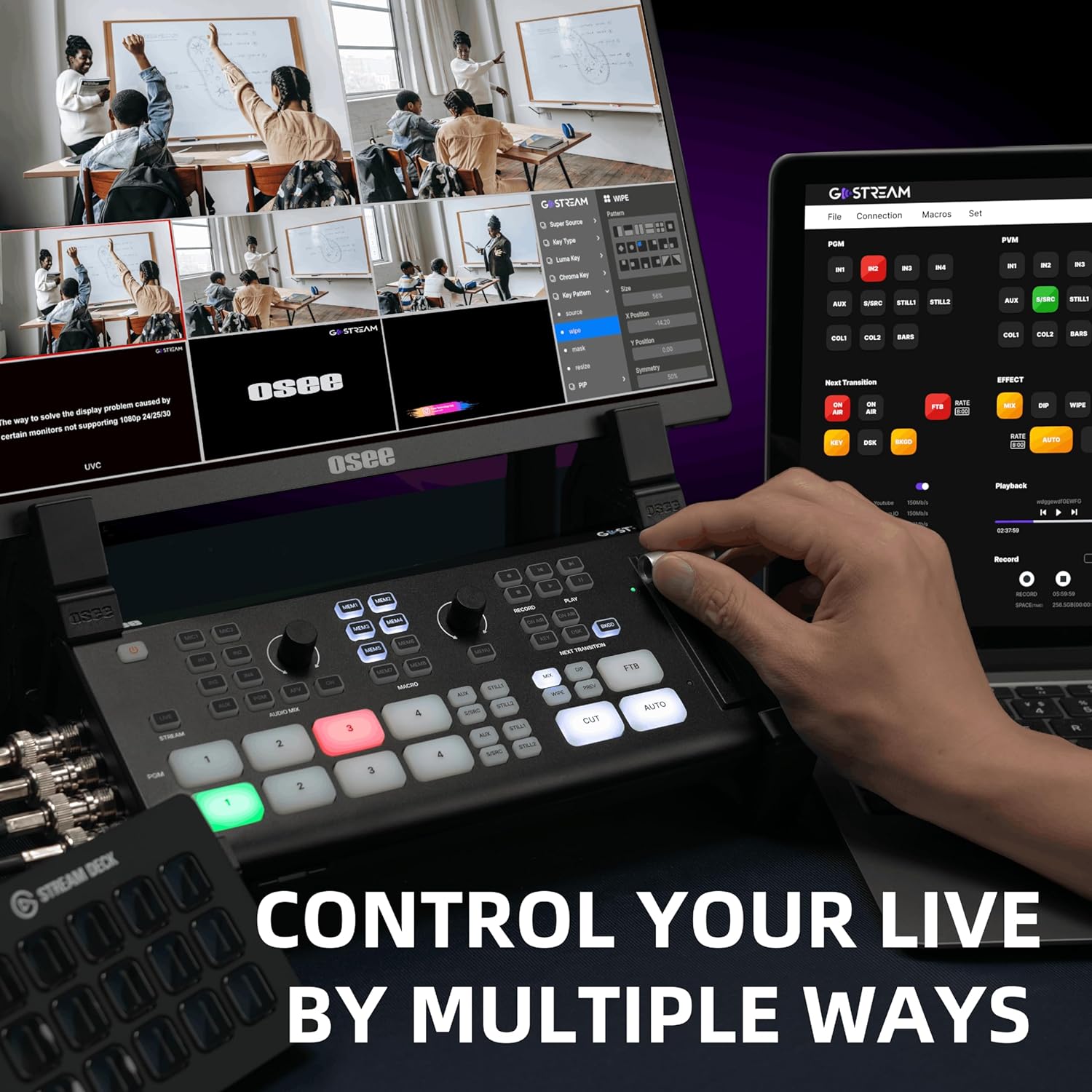 OSEE Gostream Deck 4K Video Switcher - NDI Updatable Pro