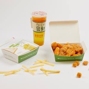 Boîte à emporter pour hamburger en papier kraft brun personnalisée, jetable, gaufrée, pour aliments, boîte alimentaire jetable - Product Image 2