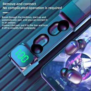 New TWS E50 Wireless Earbuds HD Digital Display <b>Noise</b> Cancelling Headphones Crackle Pattern Gaming In-ear Earphones - Product Image 4