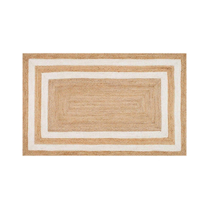 Tapis en jute tressé rond ovale, tapis en jute traditionnel fait main pour table à manger, cuisine et patio, fibre naturelle - Product Image 1