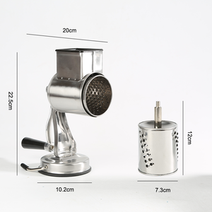 <span class=keywords><strong>Râpe</strong></span> à fromage manuelle en acier inoxydable, moulin à manivelle pour cuisine avec 5 lames interchangeables pour légumes, noix et pommes de terre - Product Image 4