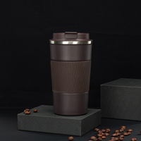 Tasse isotherme de voyage en silicone souple en acier inoxydable, anti-déversement, pratique à boire le lait ou le café, à double paroi, pour le voyage
